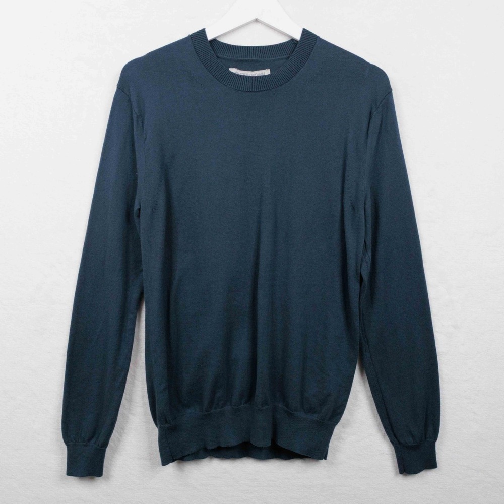 OUTERKNOWN Organic Cotton Crewneck Sweater Essential‎ All Seasons Blue Mens Sz S